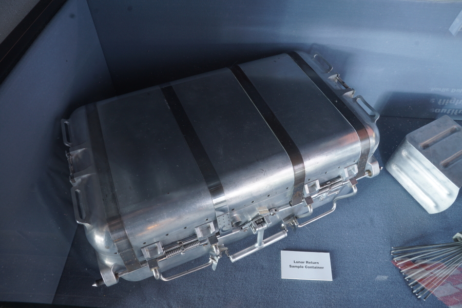 Apollo Lunar Sample Return Container ALSRC rocks box at U.S. Space & Rocket Center