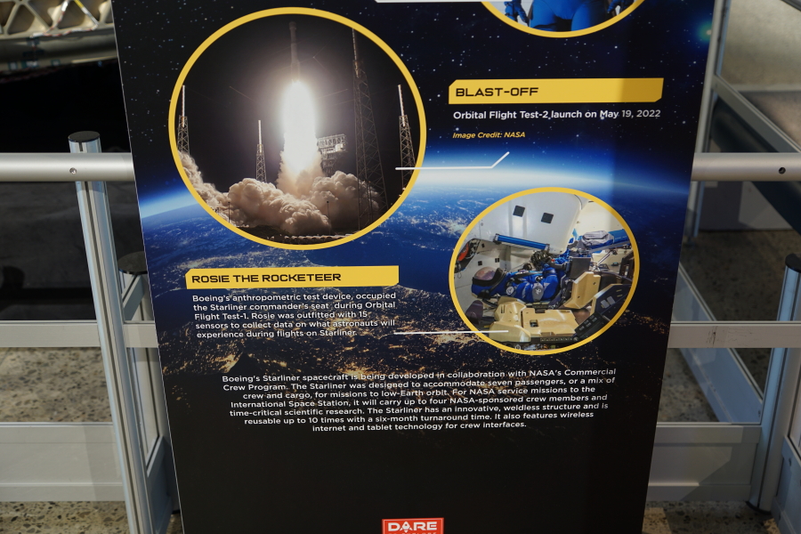 Sign accompanying the Starliner/CST-100 Pressure Vessel at U.S. Space & Rocket Center