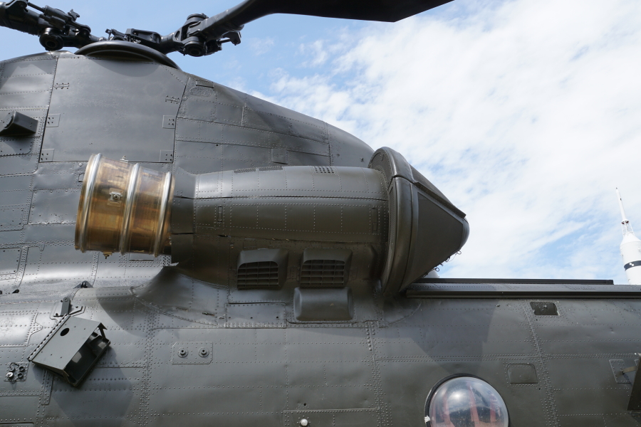 Textron Lycoming T55-L712 engine on Chinook Helicopter at U.S. Space & Rocket Center