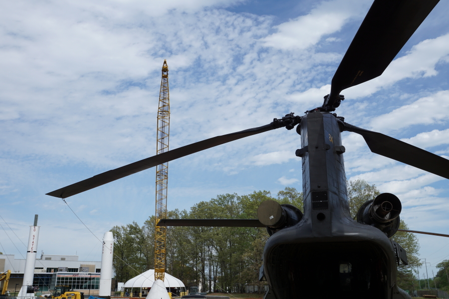 Rotor blades on Chinook Helicopter at U.S. Space & Rocket Center