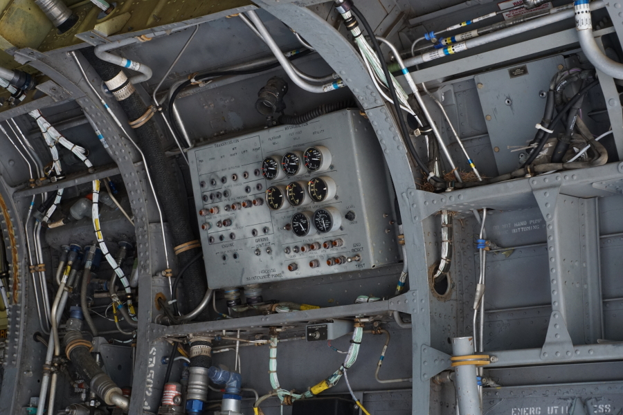 145E2156 Maintenance Panel on interior of Chinook Helicopter at U.S. Space & Rocket Center