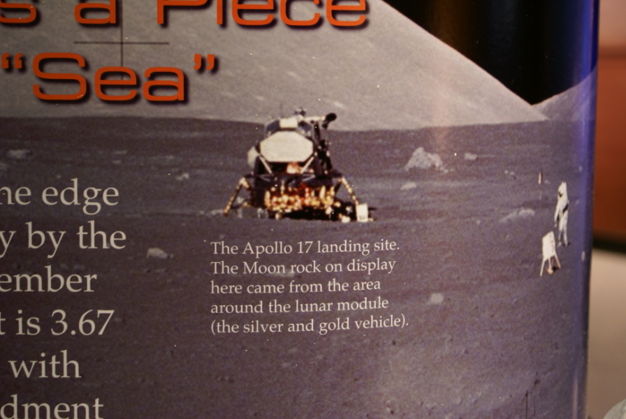 Sign accompanying the Moon Rock at Virginia Air & Space