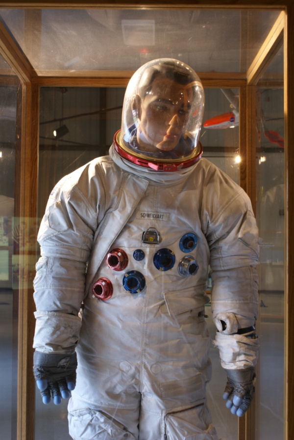 Schweickart's Skylab Training Suit upper torso at Wallops Island