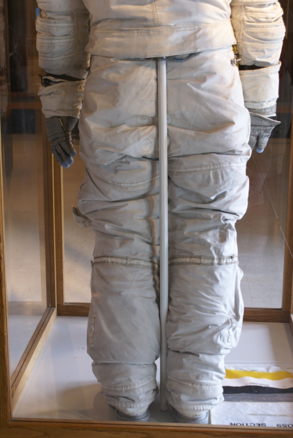 Schweickart's Skylab Training Suit legs at Wallops Island
