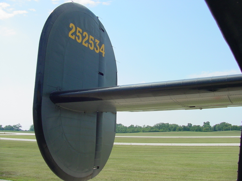 Vertical stabilizers viewed from Wings of Freedom B-24 Interior