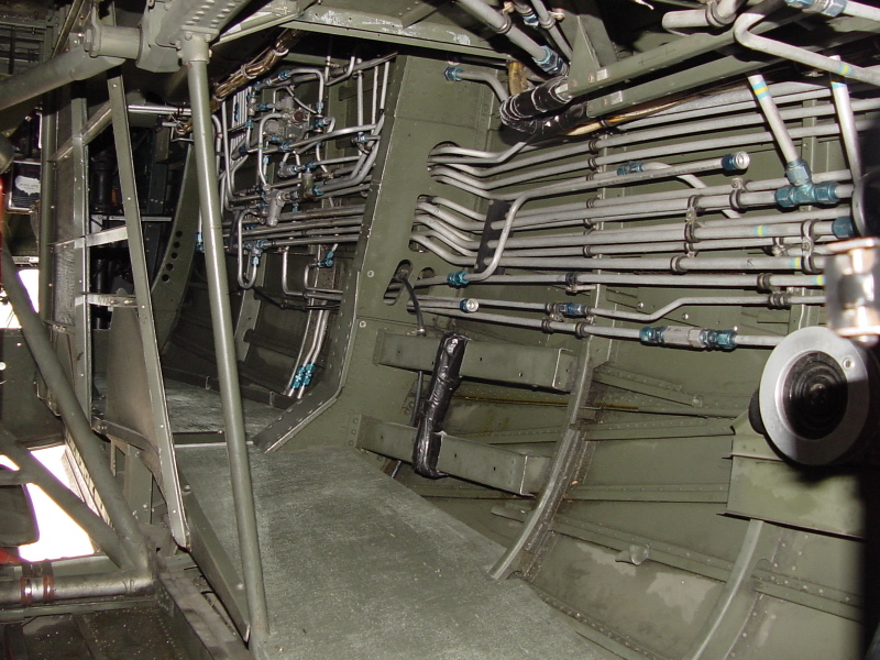 Below the flight deck, including forward landing gear, in Wings of Freedom B-24 Interior