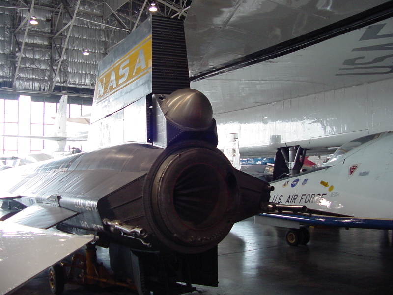 Aft of X-15 at the Air Force Museum, including the XLR-99 engine.