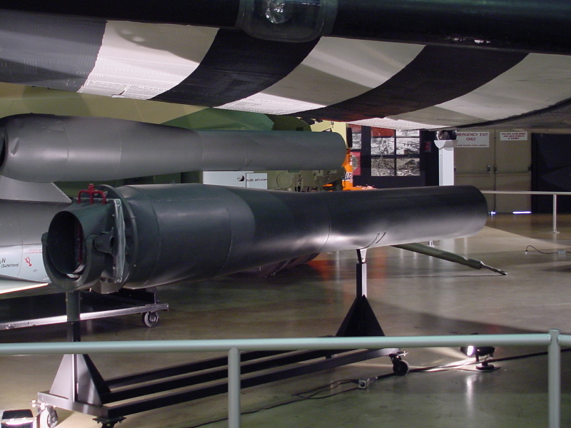 JB-2 Loon/V-1 pulse jet engine without cowling/partially disassembled at Air Force Museum