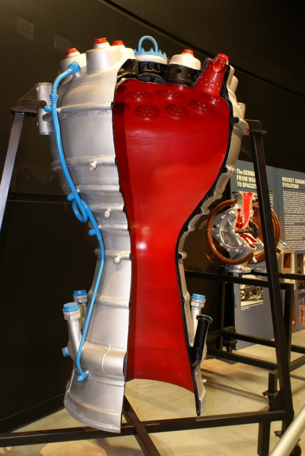Cutaway V-2 Engine Combustion Chamber at Air Force Museum