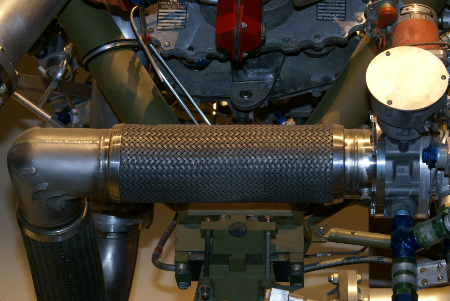 S-3D/LR-79 Engine braided section of LOX high-pressure duct at Air Force Museum