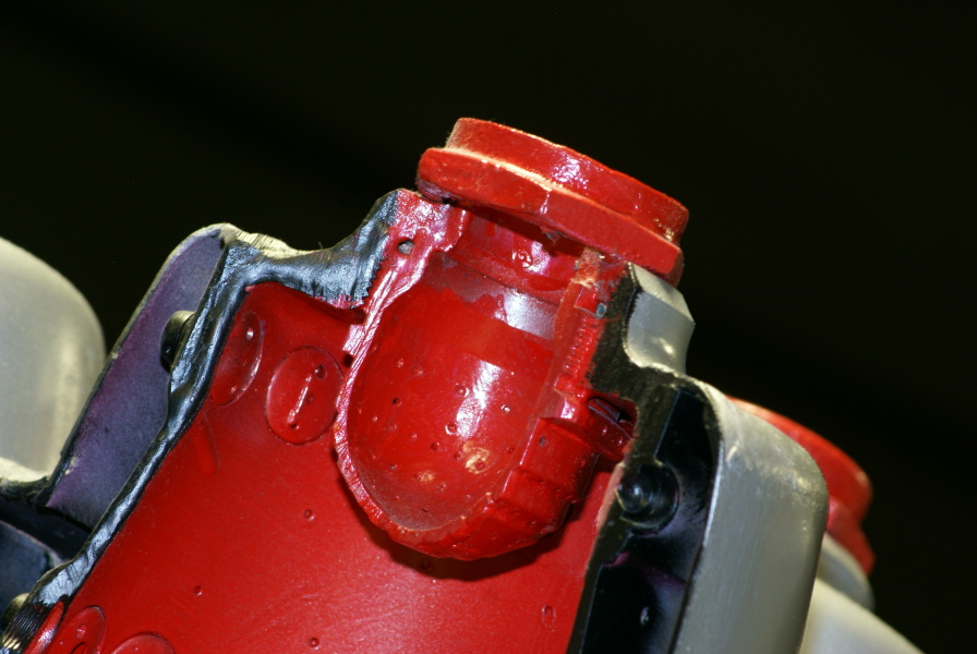 Oxygen atomizer in a cutaway burner cup in the Cutaway V-2 Engine Combustion Chamber at the Air Force Museum