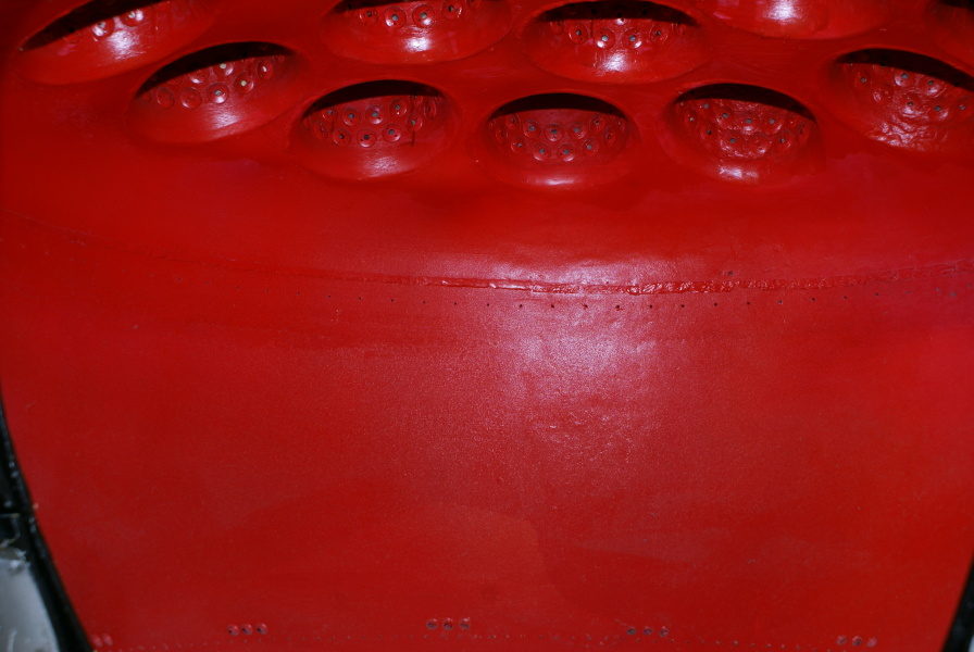 Film cooling holes in the Cutaway V-2 Engine Combustion Chamber at the Air Force Museum
